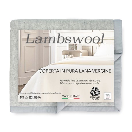 LAMMWOLLE WOLLDECKE GRAU...