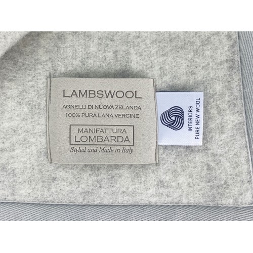COPERTA in lana LAMBSWOOL GRIGIO MELANGE Matrimoniale 2 Piazze