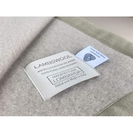Wool blanket in beige linen in pure virgin wool