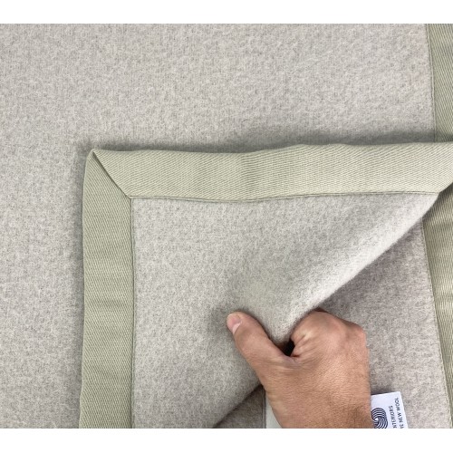 LAMMWOLLE Wolldecke Beige LINEN Double 2 Größen