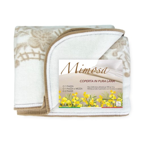 WINTERDECKE AUS REINER WOLLE MIMOSA-ANIROS Made in Italy
