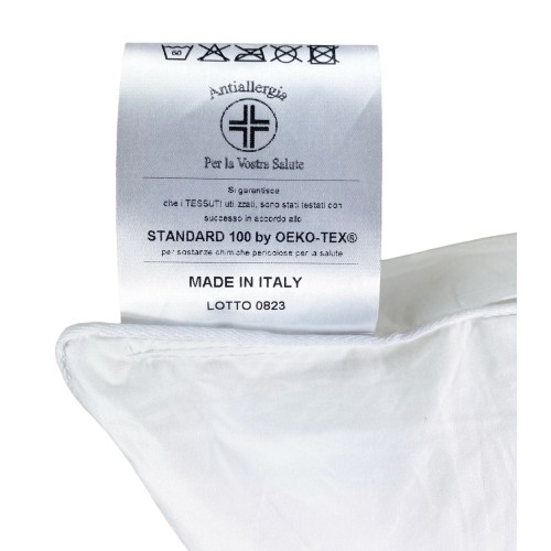 GUANCIALE cuscino ANALLERGICO EFFETTO Piuma GOOD NIGHT in Microsfere Made in Italy