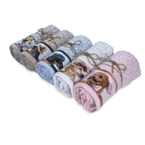 JUEGO DE TOALLAS PARA PERROS Bebidas espirituosas en puro algodón Made in Italy