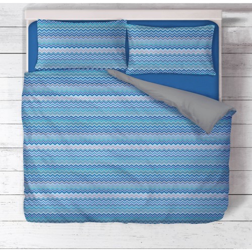 COPRIPIUMINO BEATRICE Blu in Puro cotone Made in Italy