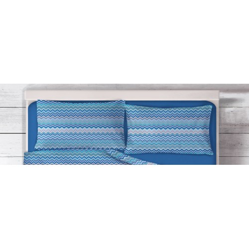 BEATRICE Funda nórdica azul de puro algodón Made in Italy