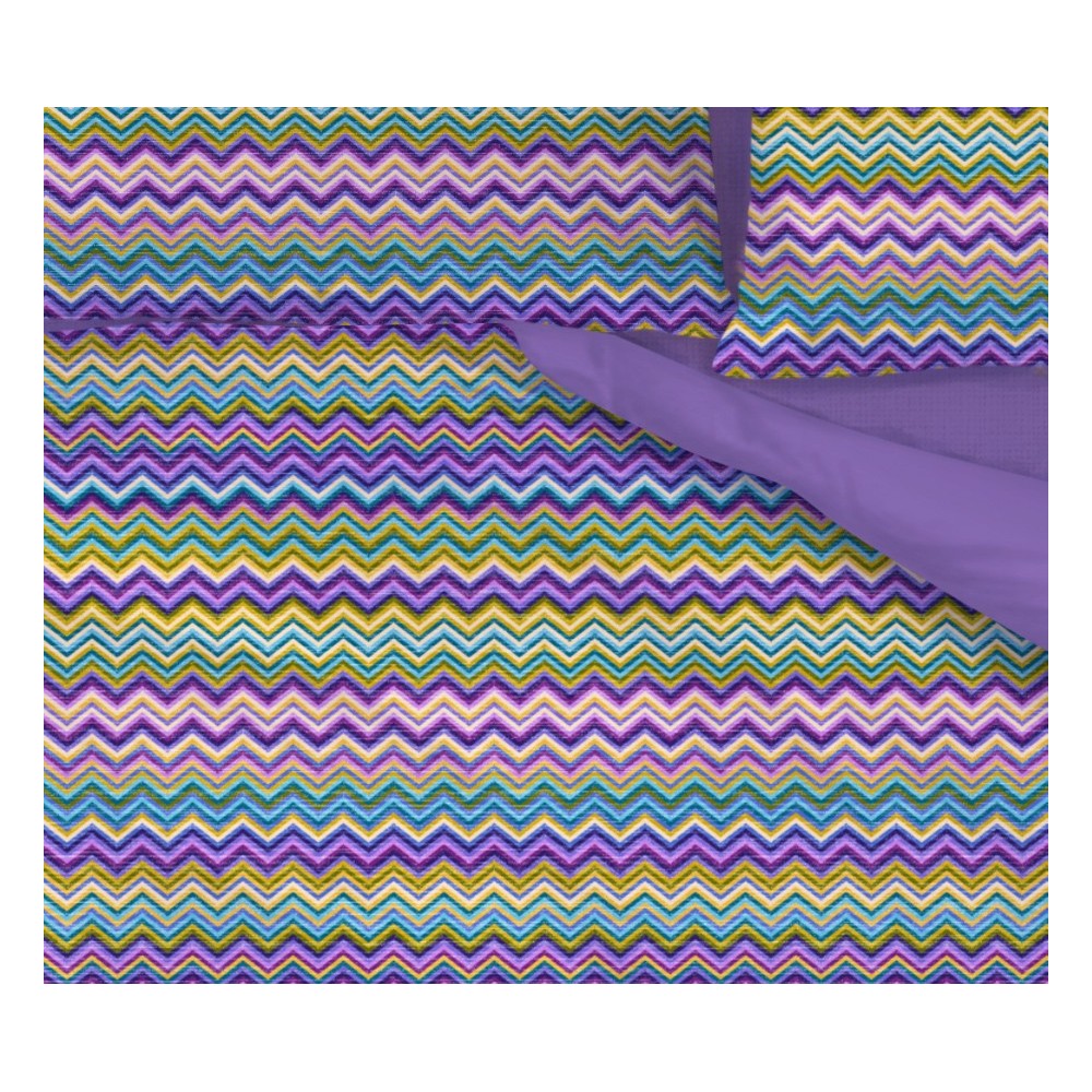 BEATRICE Lilac Duvet Cover in Pure Cotton Made in Italy