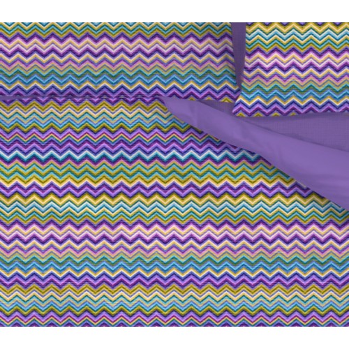 COPRIPIUMINO BEATRICE Lilla in Puro cotone Made in Italy