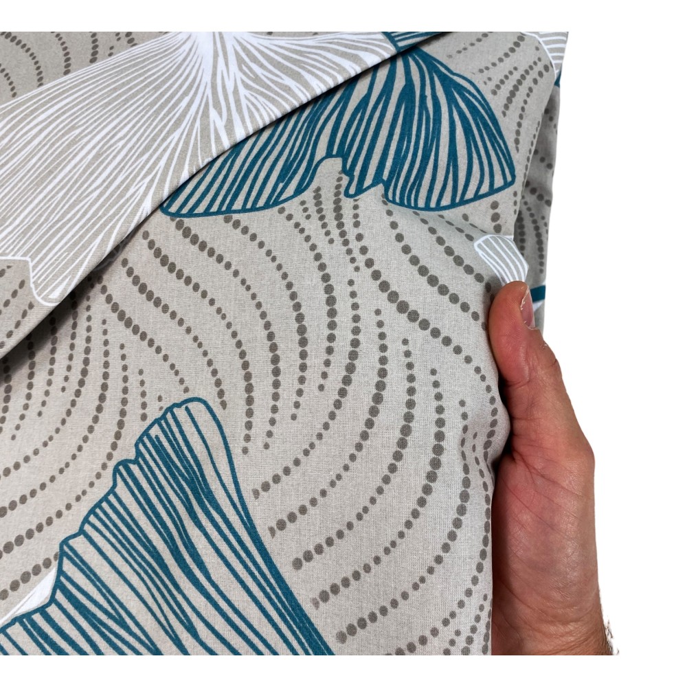 HOUSSE DE COUETTE Pétales Verts en pur coton Made in Italy