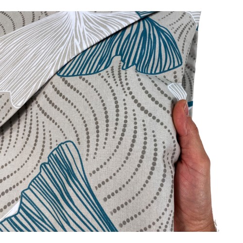 HOUSSE DE COUETTE Pétales Verts en pur coton Made in Italy