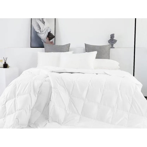 Chaqueta de Plumas de Invierno Blanca 300 gr/m² - Microfibra Suave y Poliéster Hipoalergénico - Cálida y Transpirable