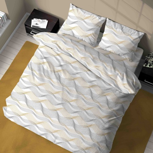 SET Wintertuch Fleece in CURVE Gold Anti-Pilling-FLANELL aus reiner Baumwolle