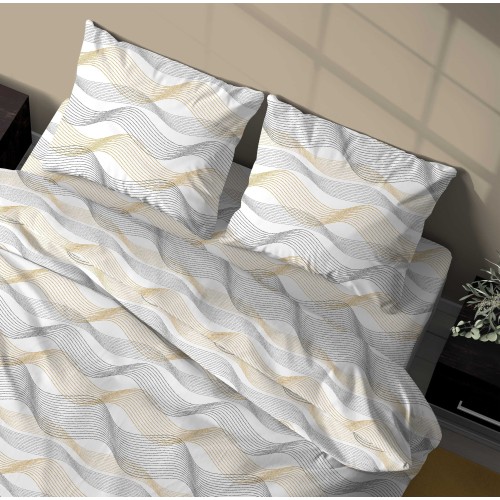 SET Winter sheet Fleece in CURVE gold anti-pilling FLANNEL in pure cotton