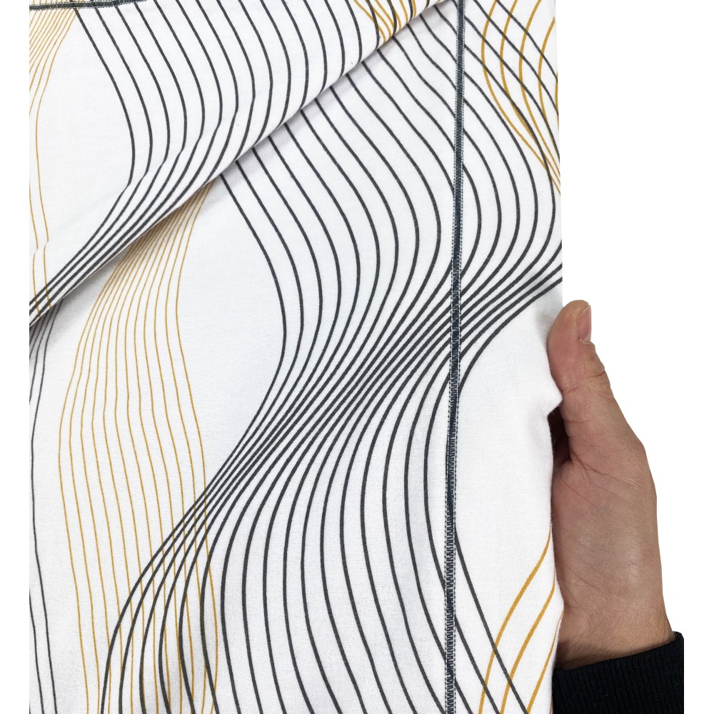 COMPLETO lenzuolo Invernale Felpate in FLANELLA Anti-Pilling CURVE Oro in Puro Cotone