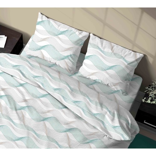 SET Winterlaken Fleece in CURVE grüner Anti-Pilling-FLANELL aus reiner Baumwolle