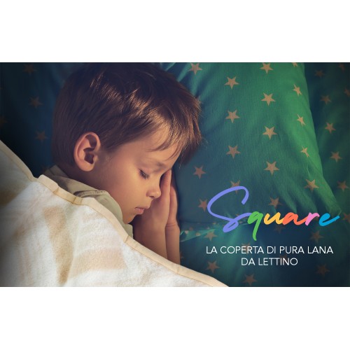 COUVERTURE CARRÉE pour enfants en véritable pure laine pour lit bébé doux et chaud de couleur naturelle