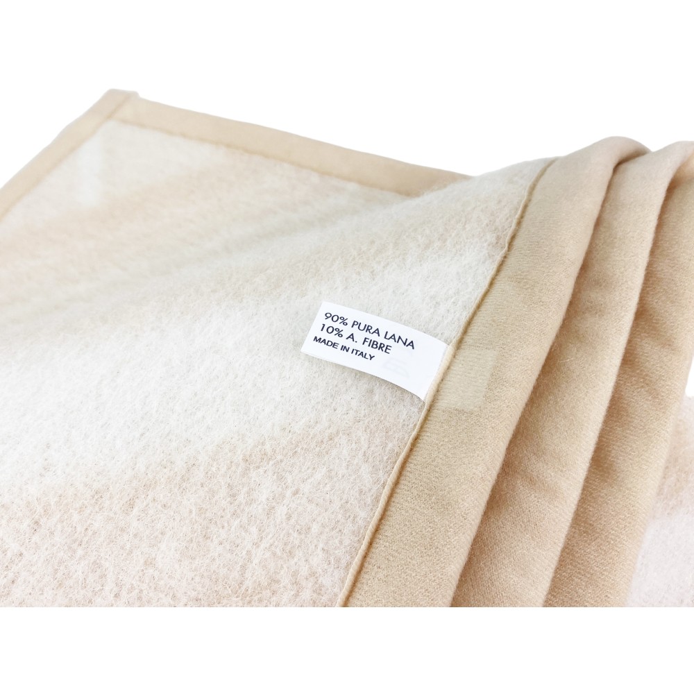 COPERTA SQUARE Bambini in vera Pura LANA da LETTINO morbida e Calda colore Naturale
