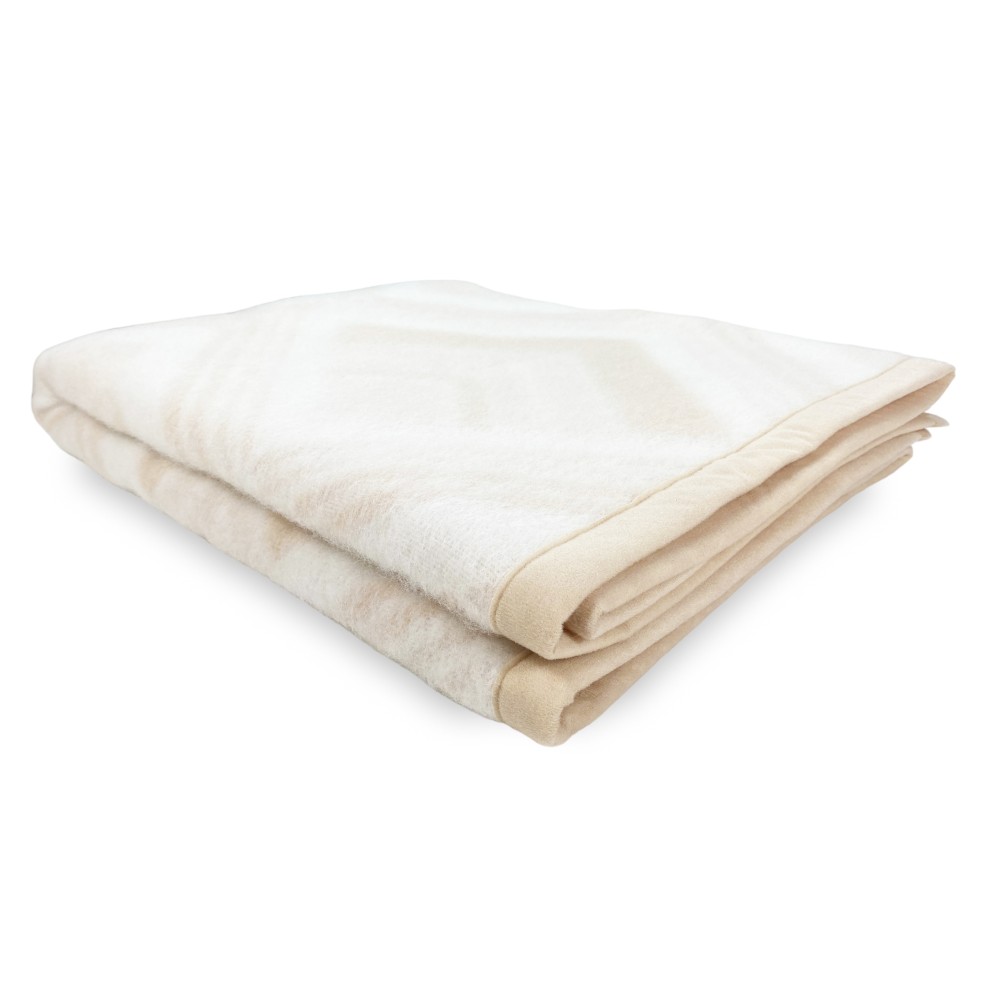 SQUARE BLANKET Children in real Pure WOOL for COT soft and Warm Natural color