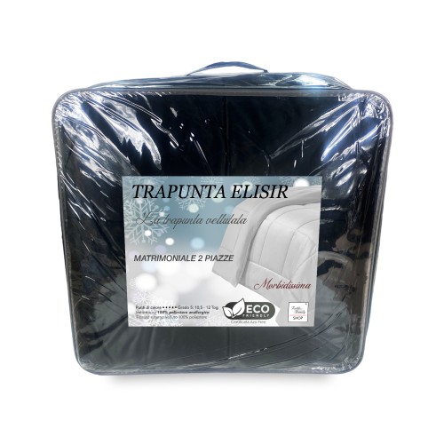 COUETTE Couette en velours doux NOIR effet plume 2 lits doubles ELISIR