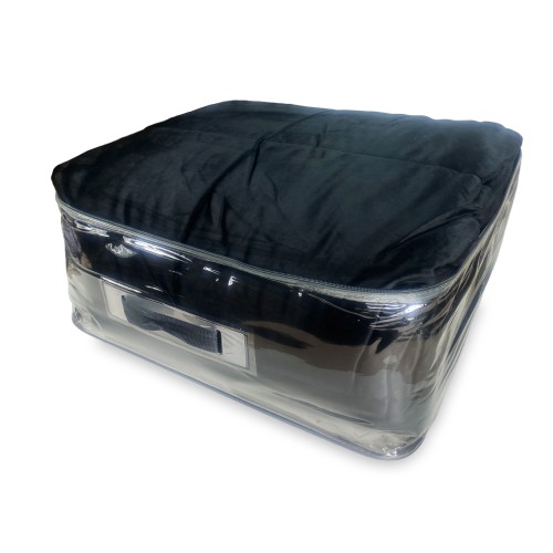 COUETTE Couette en velours doux NOIR effet plume 2 lits doubles ELISIR