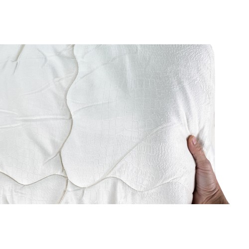 QUILT Bettdecke aus weichem elfenbeinfarbenem Samt mit Federeffekt 2 Quadrate doppelter ELISIR Jacquard