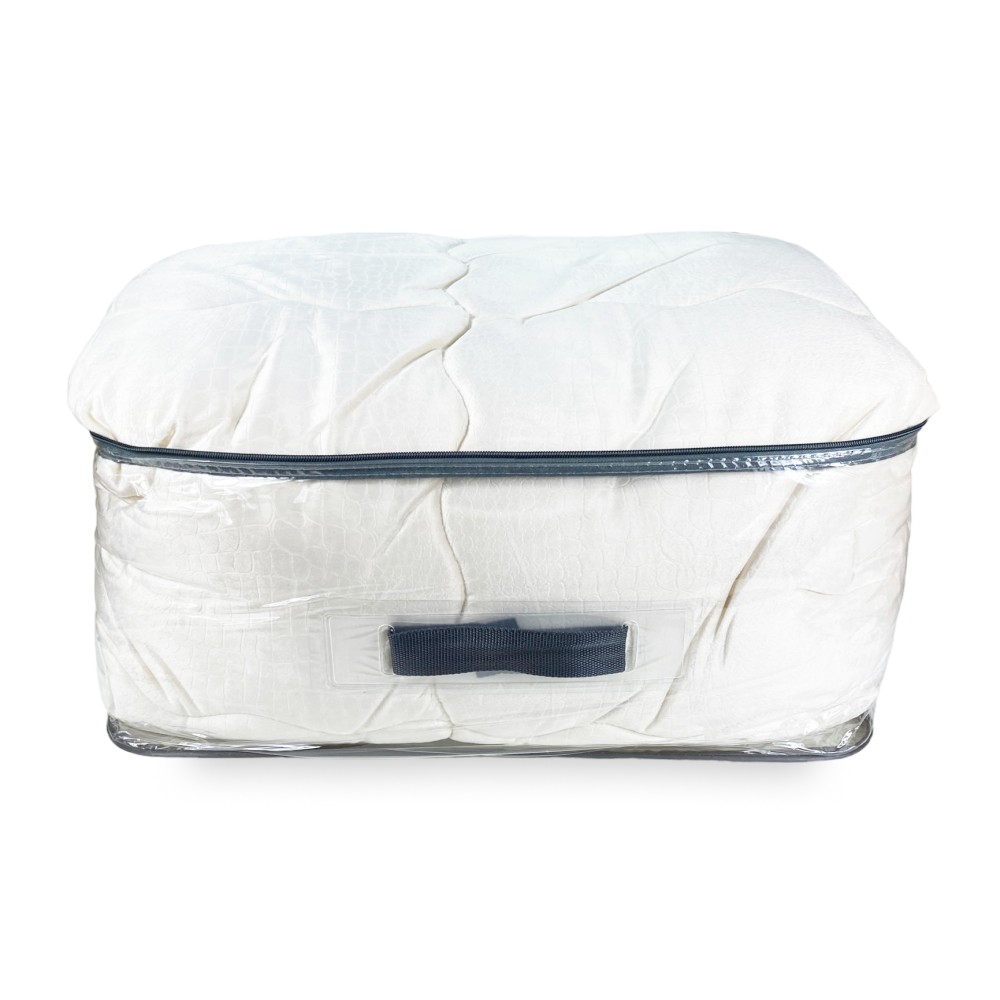 QUILT Edredón nórdico de suave terciopelo MARFIL efecto pluma 2 cuadrados doble ELISIR jacquard