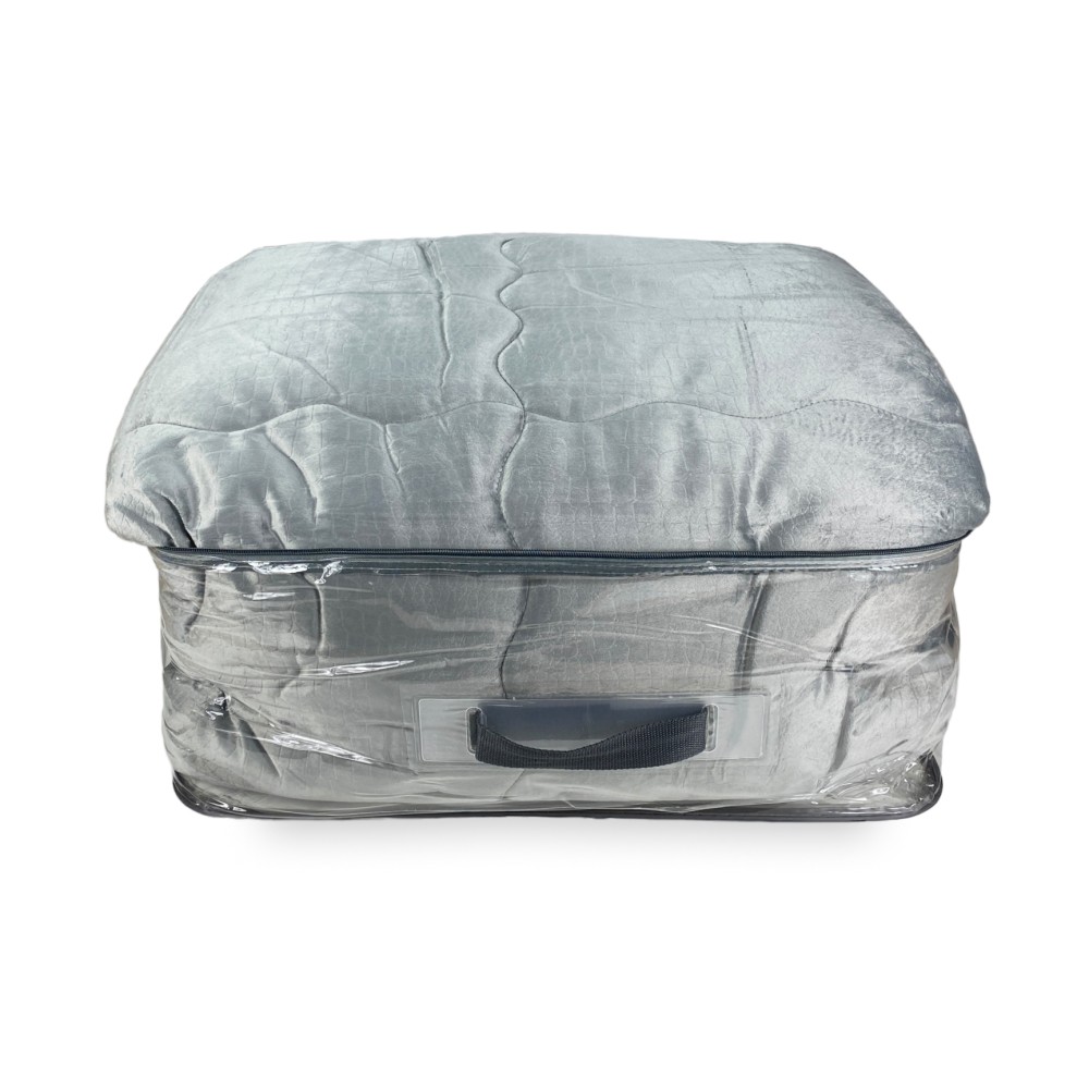 TRAPUNTA Piumone in Soffice Velluto GRIGIO Effetto Piuma 2 Piazze Matrimoniale ELISIR Jacquard