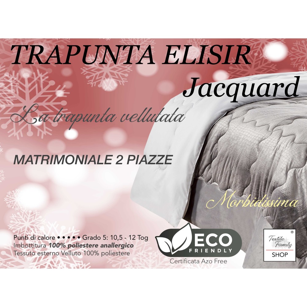 QUILT Edredón nórdico de suave terciopelo GRIS efecto pluma 2 cuadrados doble ELISIR jacquard