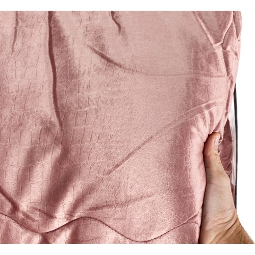 QUILT Duvet in soft velvet PINK feather effect 2 squares double ELISIR jacquard