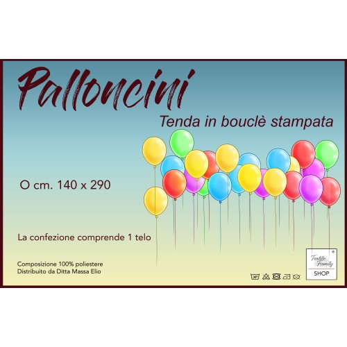 TENDA Modern Bedroom BALLOONS cm. 140X290 Packaged