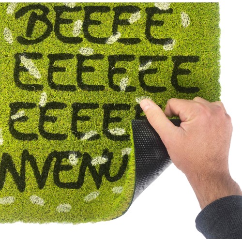 ALFOMBRA Felpudo de Coco Natural con BIENVENIDA DE OVEJAS