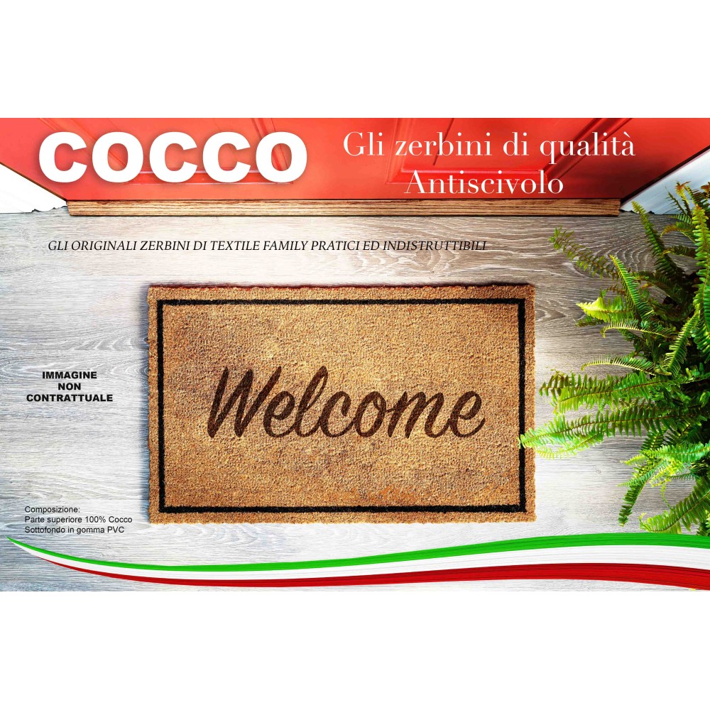 TAPPETO Zerbino in cocco Naturale La Allegra Famiglia