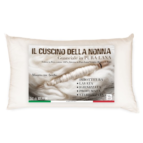GRANDMA's PILLOW In Pure Virgin Wool Made in Italy