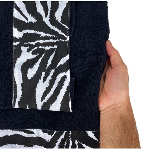 HANDTUCHSET 1+1 GESICHT & Gast ZEBRA weiß SCHWARZ