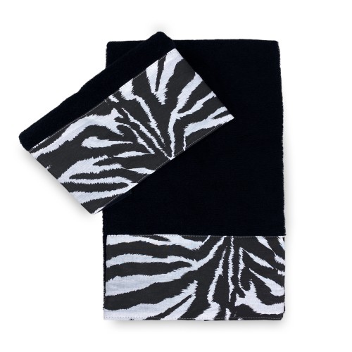 TOWEL SET 1+1 FACE & Guest ZEBRA white BLACK