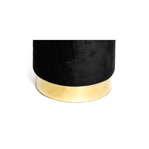 POUF CYLINDRE REPOSE-PIEDS VELOURS VELOURS NOIR