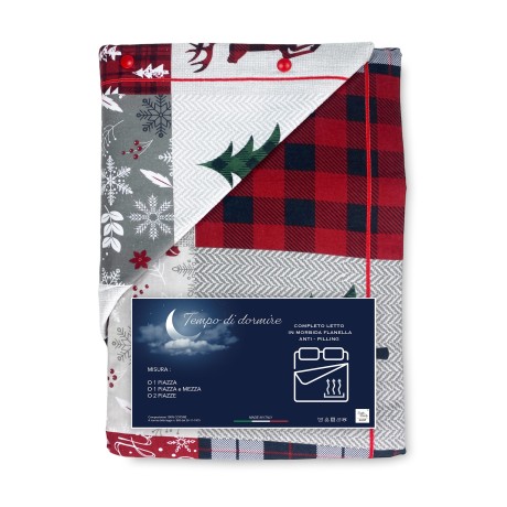 Drap d’hiver TIROLO Abstract Fleece en flanelle anti-boulochage TIROLO en pur coton