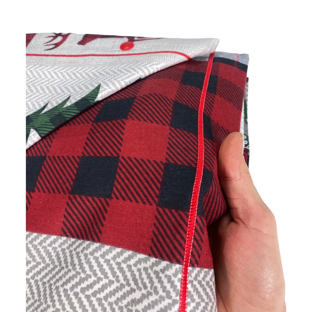 SET Winter sheet fleece in TYROL anti-pilling FLANNEL abstract in pure cotton