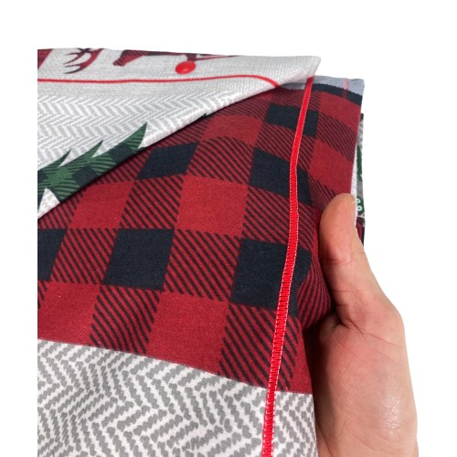 SET Winter Sheet Fleece in TYROL Anti-Pilling FLANELL abstrakt aus reiner Baumwolle