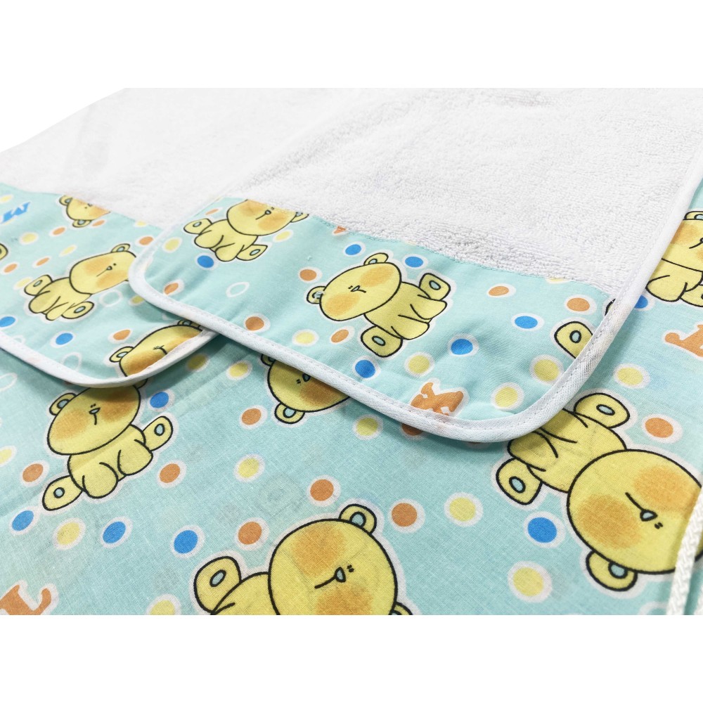 SET ASILO Pierino 4 PIECES Sack and TOWEL and Bib and SACHET Teddy Bear Design