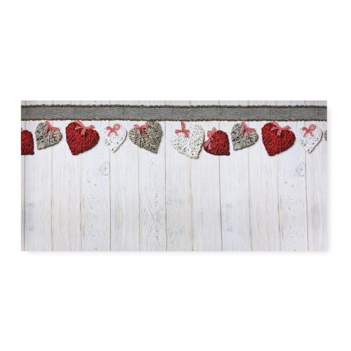 RUG Kitchen Runner Non-slip runner HEARTS SHABBY made in Italy