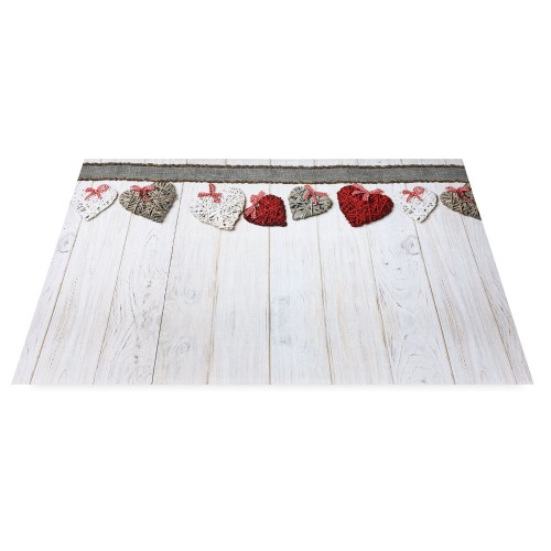 TAPPETO Runner da CUCINA Passatoia Antiscivolo CUORI SHABBY made in Italy