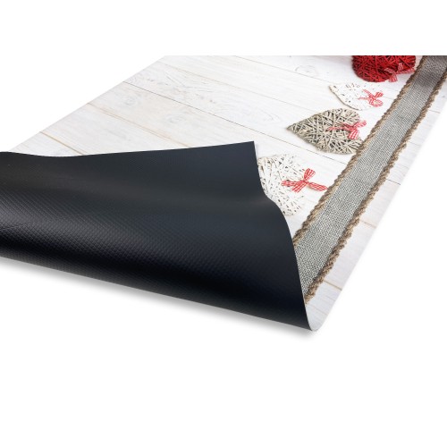 TAPPETO Runner da CUCINA Passatoia Antiscivolo CUORI SHABBY made in Italy