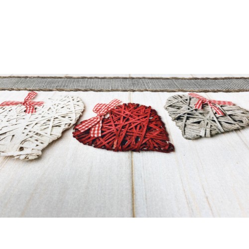 RUG Kitchen Runner Rutschfester Läufer HEARTS SHABBY made in Italy