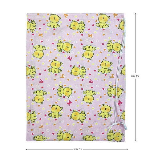 SAC DE MATERNELLE Pierino taille LARGE MAXI cm. 45 x 60 ours en peluche dessin