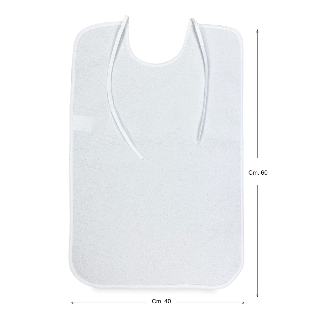 SET White Bib for ADULT Waterproof REMO © gag with stain-resistant LACES