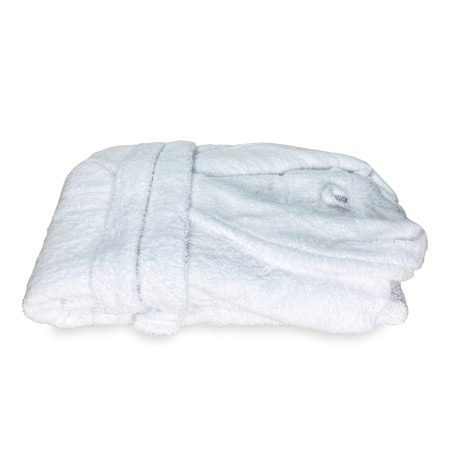 WHITE hoodless shawl terry...