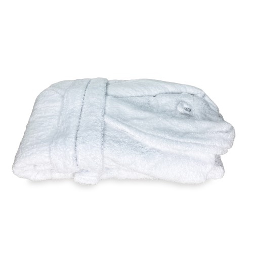 ACCAPPATOIO in Spugna a SCIALLE Senza Cappuccio BIANCO in Puro Cotone Made in Italy