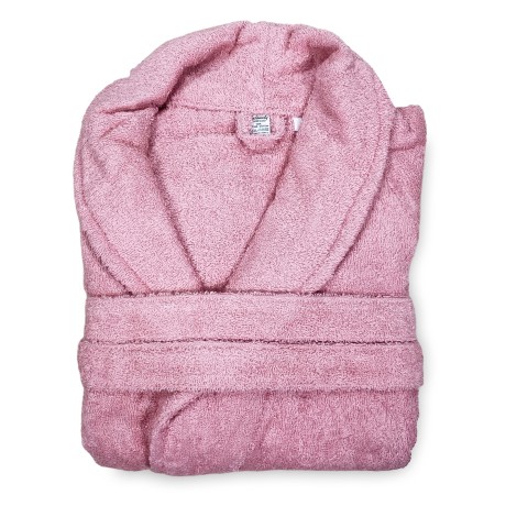 Pink Frottee Bademantel ohne Kapuze