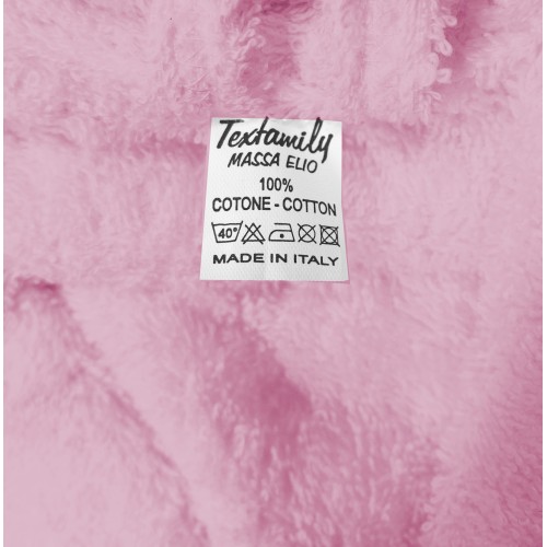 ACCAPPATOIO in Spugna a SCIALLE Senza Cappuccio ROSA in Puro Cotone Made in Italy