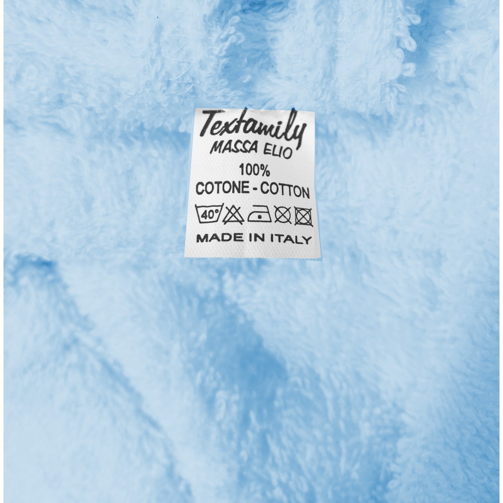 ACCAPPATOIO in Spugna a SCIALLE Senza Cappuccio AZZURRO in Puro Cotone Made in Italy